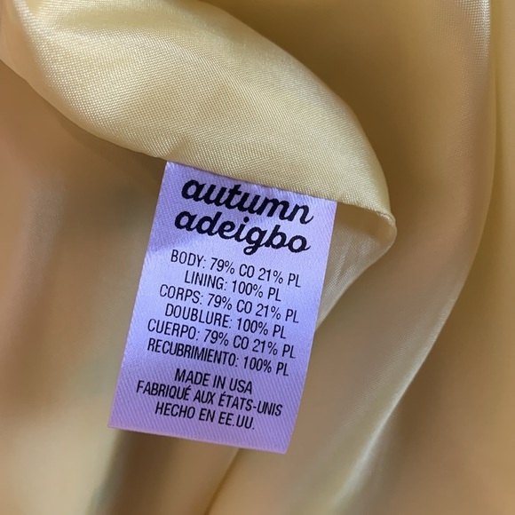 Autumn Adeigbo Bizzy Blazer Dress Blue Yellow Lined Size 4 - Picture 7 of 7